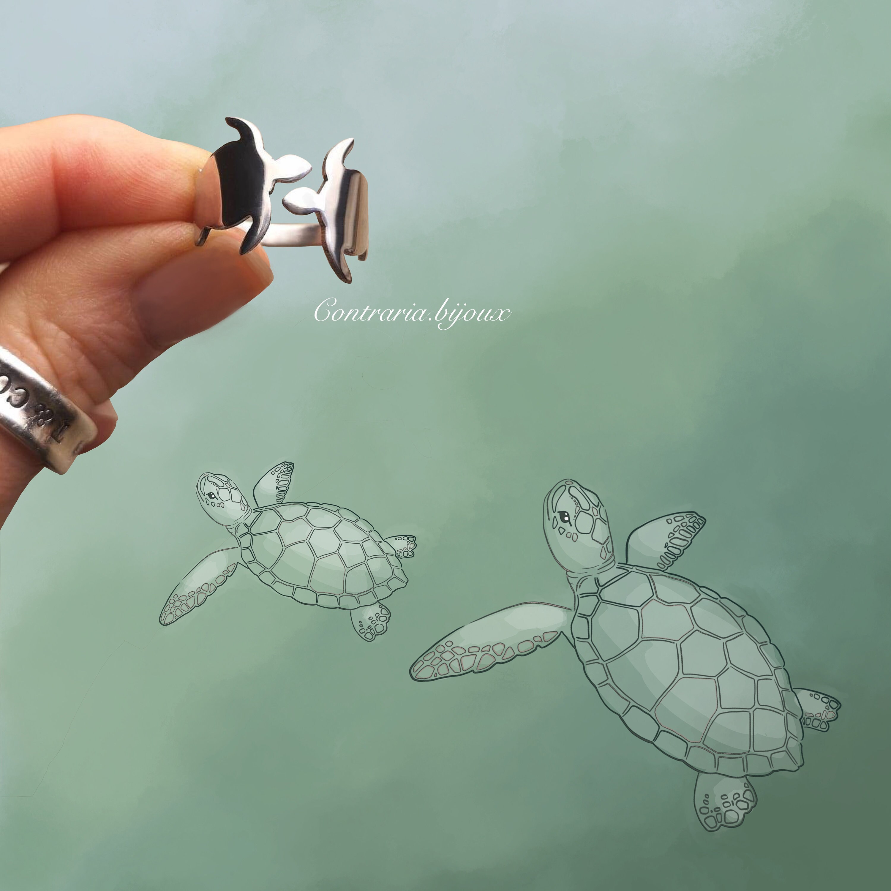 Turtles in love ring