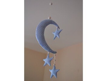 Mobile Moon and stars, baby mobile, Fabric mobile