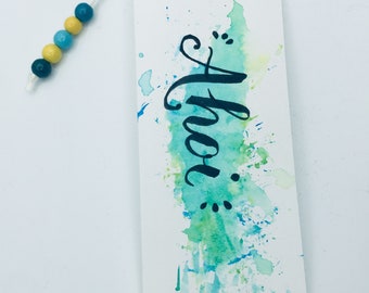 Lesezeichen Bookmark Original Aquarell  edel hochwertig Aquarell Original handgemalt handbemalt Ahoi maritim Weihnachtsgeschenk