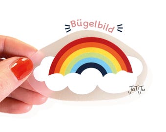 Bügelbild / Patch / großer Regenbogen zum Aufbügeln
