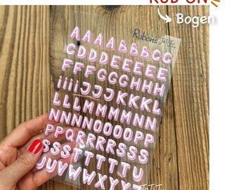 RUBONS / UV-DTF / randlose Sticker / wasserfeste Aufkleber / abc rosa
