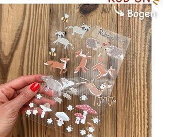 RUBONS / UV-DTF / randlose Sticker / wasserfeste Aufkleber / Waldtiere