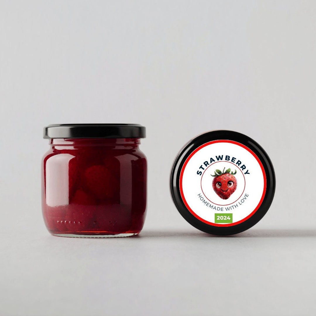 Strawberry Labels, Homemade Product Label, Jar Labels, Strawberry Jam ...