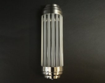 Chrom Wandleuchte, Spiegellampe, Badezimmerlampe, Treppenhausbeleuchtung, Art Deco Sconce, Länge 32 cm