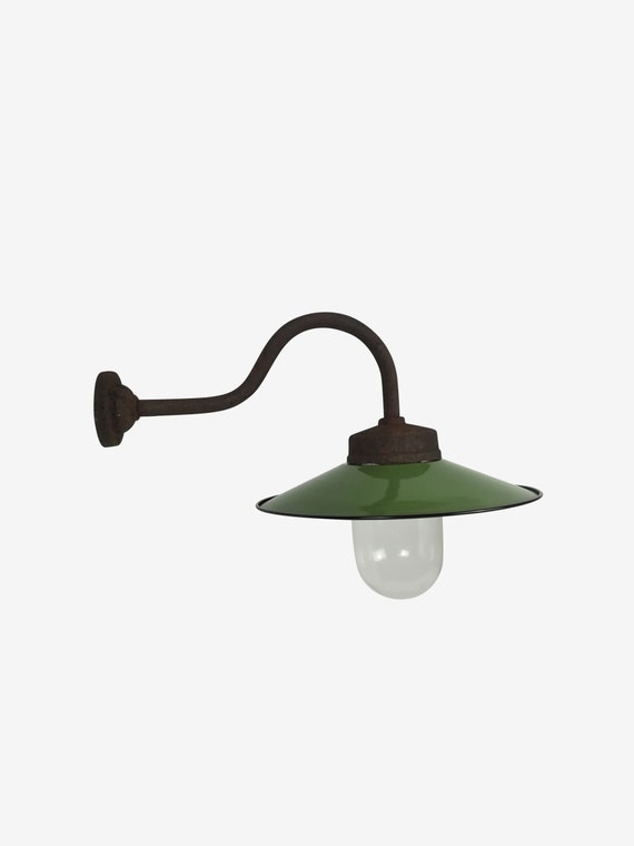 Klassische Hoflampe, in Rostoptik, Gartenlampe, Außenleuchte für Weinkellerei, Werkstattlampe Nachhaltig, Modell 17
