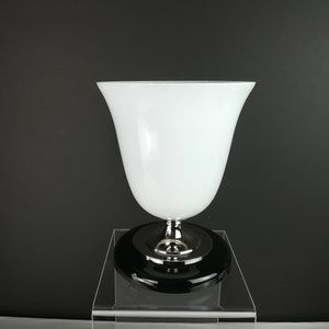 Mazda table lamp with white shade, lamp for dresser, bedside lamp, sideboard lamp