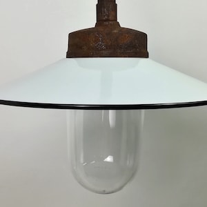 Klassisk gårdslampa, i rostfri finish, trädgårdslampa, utomhusbelysning för vingård, verkstadslampa, hållbar, modell 17 weiß