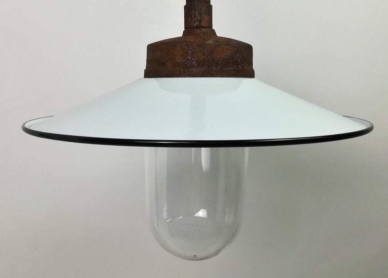 Klassisk gårdslampa, i rostfri finish, trädgårdslampa, utomhusbelysning för vingård, verkstadslampa, hållbar, modell 17 weiß
