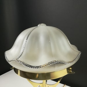 Wiener Tischlampe mit altem Glasschirm, Table Lamp, Nachttischlampe, Seidboardlampe, Herrenzimmerlampe, Bild 4