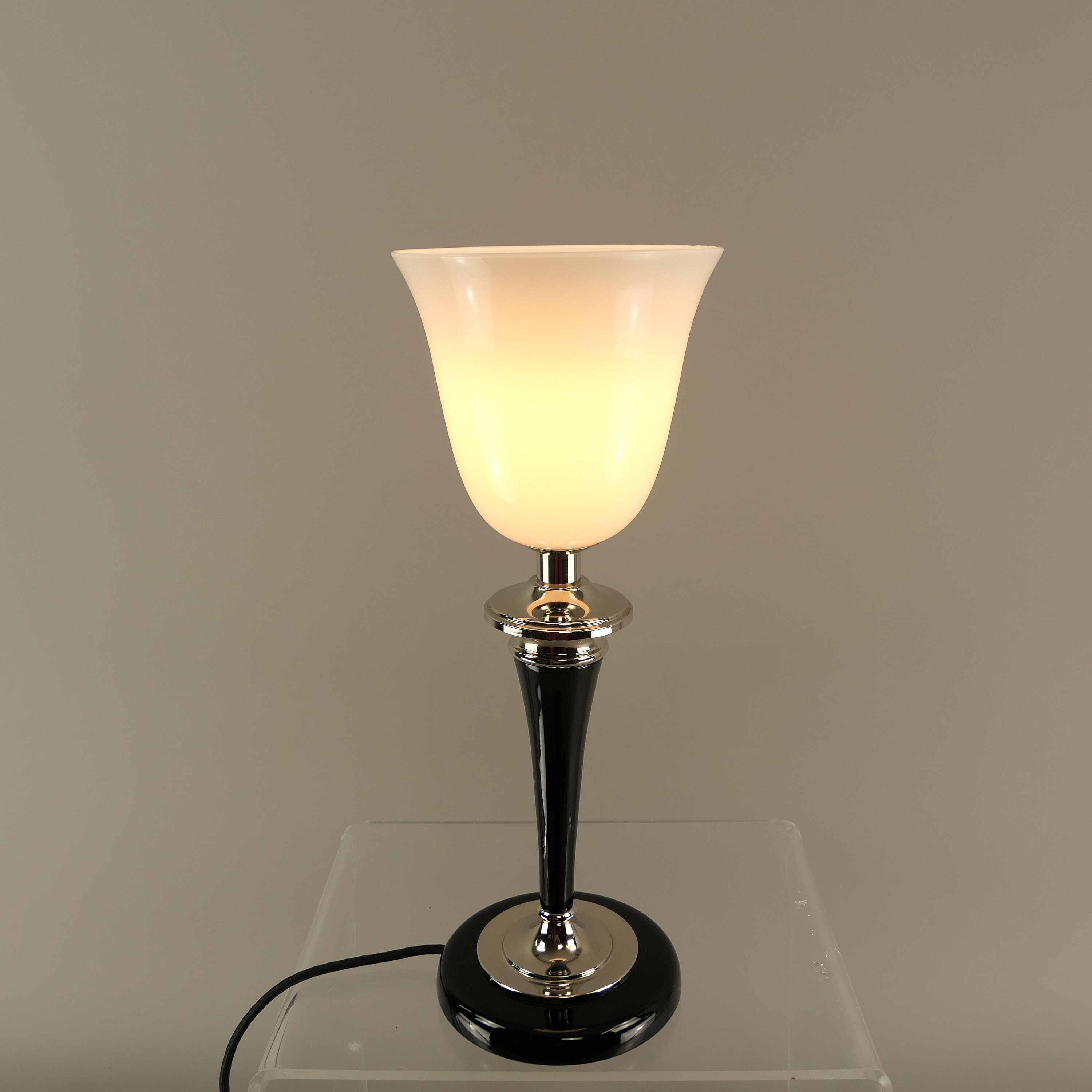 0986-Schreibtischlampe Schwanenhals Lampe Art Deco ca. 37 cm