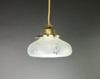 Ceiling lamp from Vienna, hanging lamp with fabric cable, pendant lamp with brass ceiling rosette