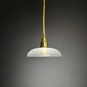 Old French hanging lamp with fabric cable pendant light with brass ceiling rose vintage home decor