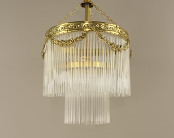 Vintage French Free-Hanging Living Room Lamp, 1890s