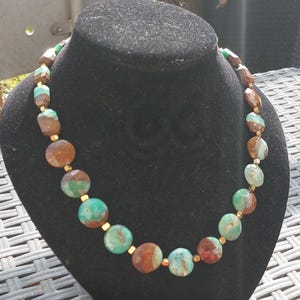 Chrysoprase natural stone necklace