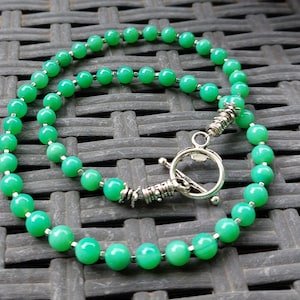 Delicate chrysoprase necklace