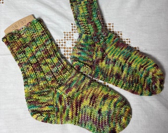 Stricksocken handgestrickt, handgefärbt Größe 36/37