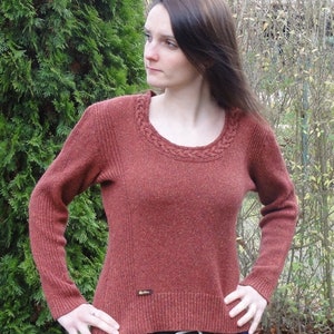 Strickpullover weinrot-meliert Gr. 36 Bild 2