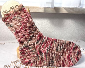 Stricksocken handgestrick, handgefärbt, Größe 34/35