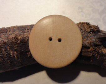 wooden button 3.5 cm; 4.0 cm natural birch