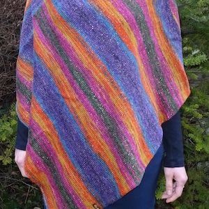 Poncho herbstbunt mit Farbverlauf, Glitzerfaden Bild 1