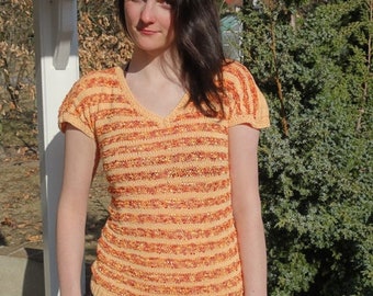 Pull d'été orange taille 38