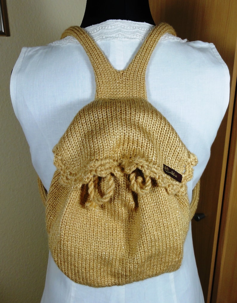 Party-Rucksack gold, gestrickt Bild 1