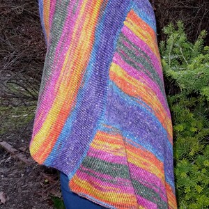 Poncho herbstbunt mit Farbverlauf, Glitzerfaden Bild 2