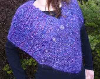 Festive shoulder warmer purple lurex,