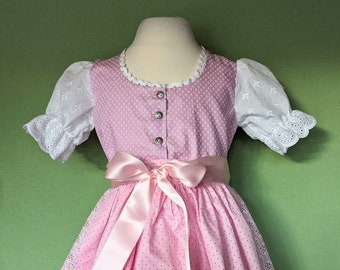 Kinder Dirndl Gr. 98, aus klassischem Trachtenstoff ,  sofort lieferbar