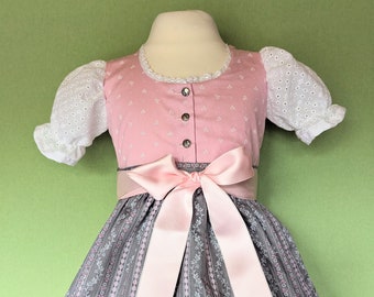 Baby Dirndl Gr.80 aus hübschem Trachtenstoff, sofort lieferbar, auch mit Jacke möglich