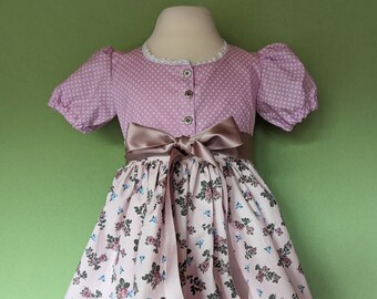 Baby Dirndl size 80 made of pretty traditional fabric, available immediately