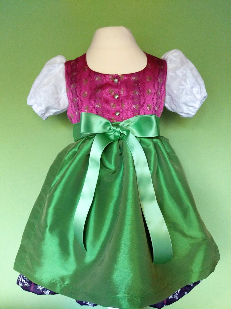 Baby/Children's Dirndl model Christel 2, from size 62, bodice made of traditional jacquard, made to order image 3