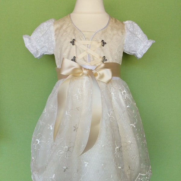 Baby Dirndl  Modell "Jule 2" Gr. 68 - 98 für festliche Anlässe, Taufe, Hochzeit, sehr hochwertig,  wird nach deinen Wünschen angefertigt