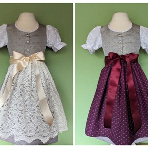 Baby/ Kinder Dirndl Modell Christel 2, ab Gr. 62 , Mieder aus Trachtenjacquard, Wunschanfertigung Bild 6