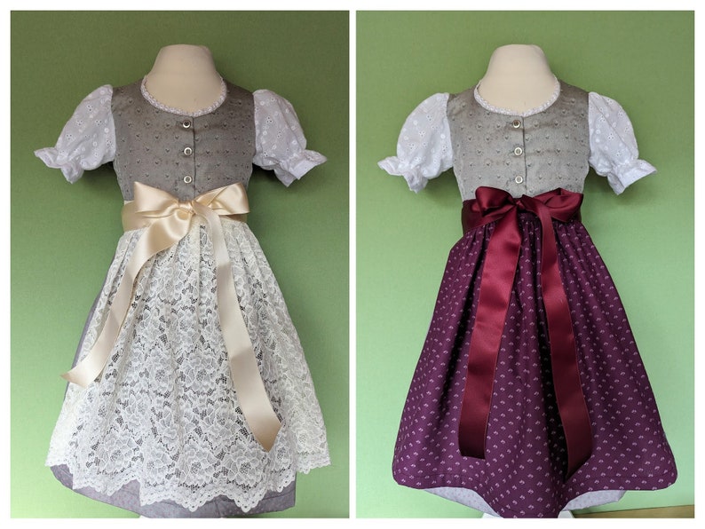 Baby/Children's Dirndl model Christel 2, from size 62, bodice made of traditional jacquard, made to order image 6