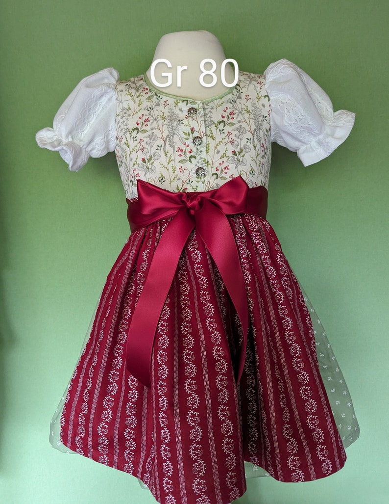 Taille Dirndl bébé 80, disponible immédiatement, également possible avec veste image 1