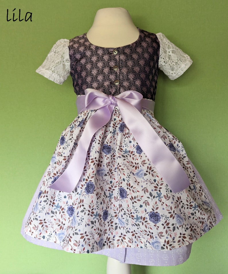 Baby/Children's Dirndl model Christel 2, from size 62, bodice made of traditional jacquard, made to order image 10