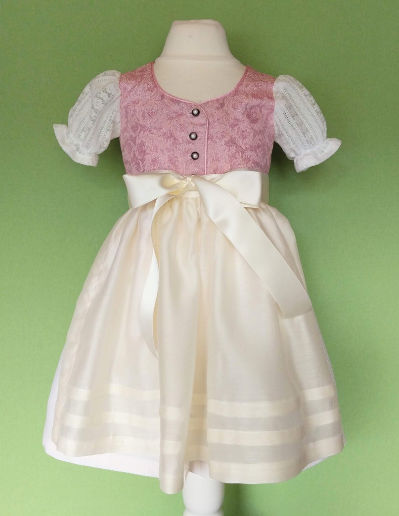 Baby/Children's Dirndl model Christel 2, from size 62, bodice made of traditional jacquard, made to order image 4
