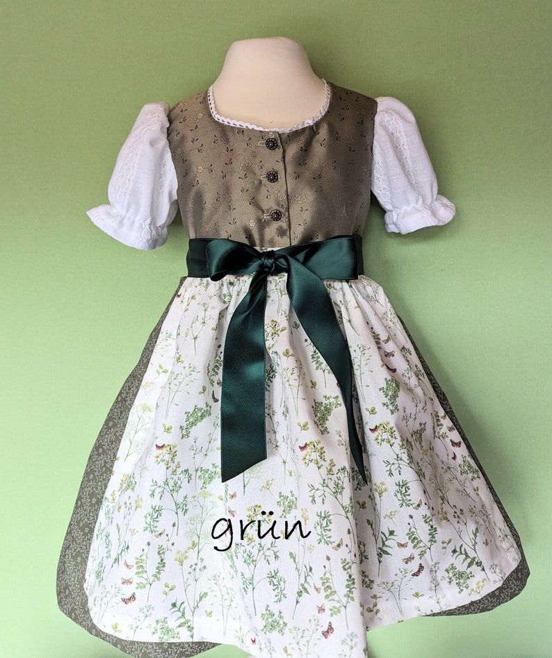 Baby/ Kinder Dirndl Modell Christel 2, ab Gr. 62 , Mieder aus Trachtenjacquard, Wunschanfertigung Bild 8