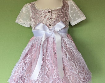 festliches Dirndl Gr. 62/68 , ein schönes Geschenk zur Geburt, sofort lieferbar, auch mit Jacke möglich