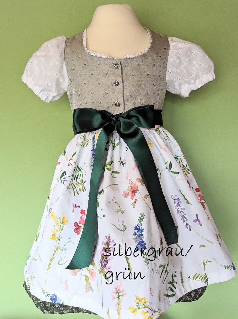 Baby/Children's Dirndl model Christel 2, from size 62, bodice made of traditional jacquard, made to order image 7