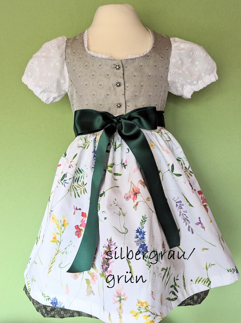 Baby/ Kinder Dirndl Modell Christel 2, ab Gr. 62 , Mieder aus Trachtenjacquard, Wunschanfertigung Bild 7