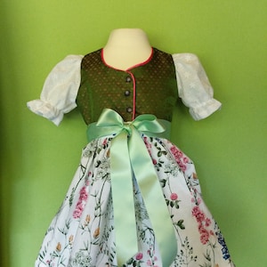 Baby/Children's Dirndl model Christel 2, from size 62, bodice made of traditional jacquard, made to order image 5