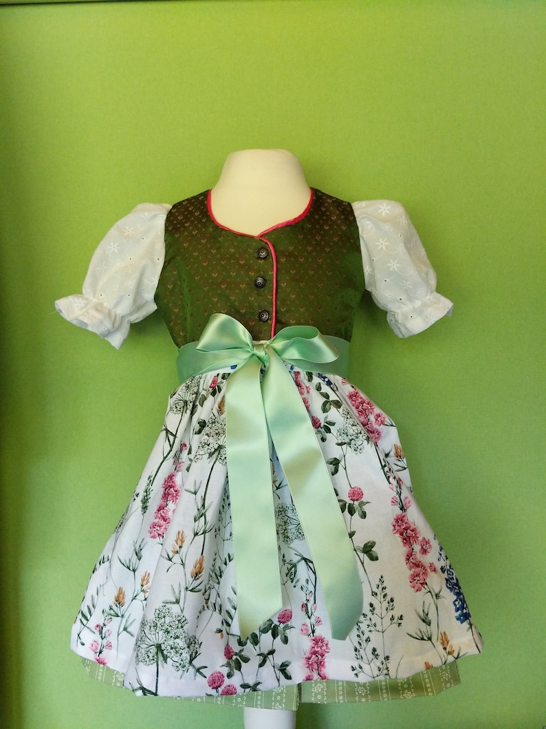 Baby/Children's Dirndl model Christel 2, from size 62, bodice made of traditional jacquard, made to order image 5