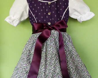 Dirndl per bambini "Ada" dalla taglia 62 con bottoni piuttosto tradizionali è realizzato secondo i vostri desideri,