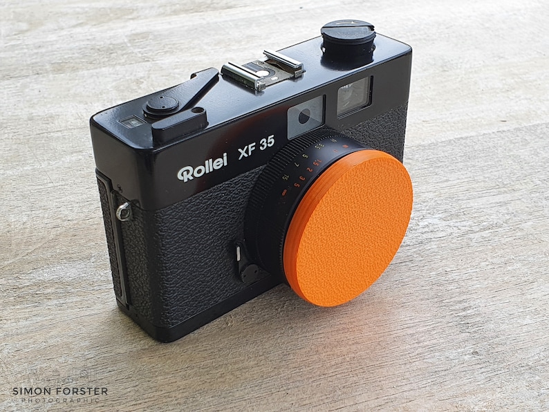 Rollei XF 35 & Voigtlander VF 135 Flexible Lens Cap by Forster UK Pro Orange