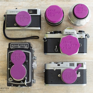 Rollei XF 35 & Voigtlander VF 135 Flexible Lens Cap by Forster UK #SHF Purple