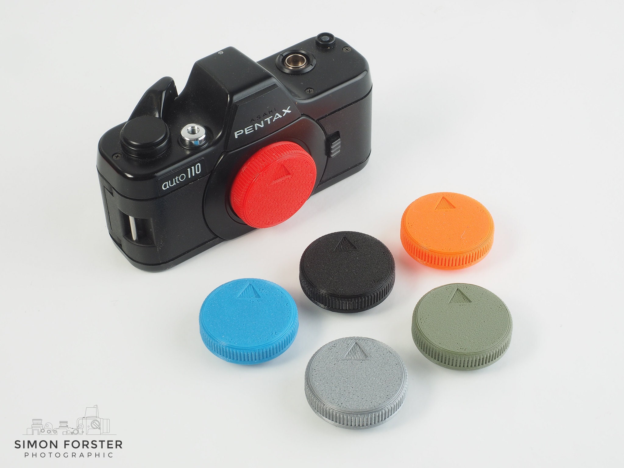 スナウトさん専用PENTAXauto110専用レンズ50mm18mmキャップ3個 MINT] Pentax Auto110 18mm F2.8 Black w/Strap Lens cap All
