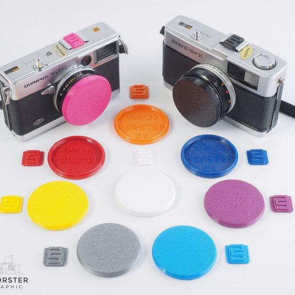 Olympus Trip 35 Flexible Objektivdeckel und Blitzschuhabdeckungen von Forster