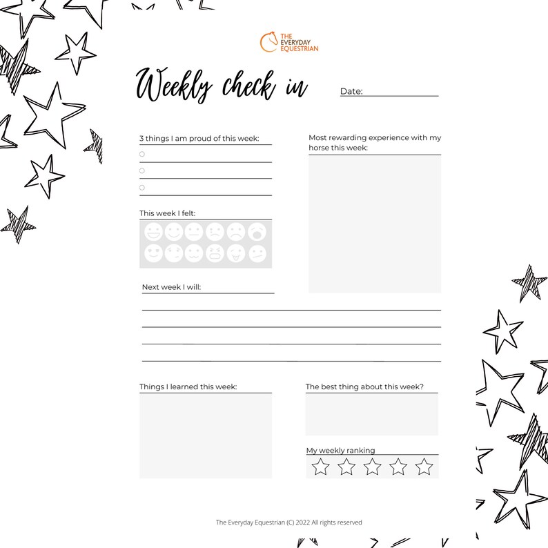 Horse Rider Confidence | Weekly Planner | Weekly Journal | Equestrian ...